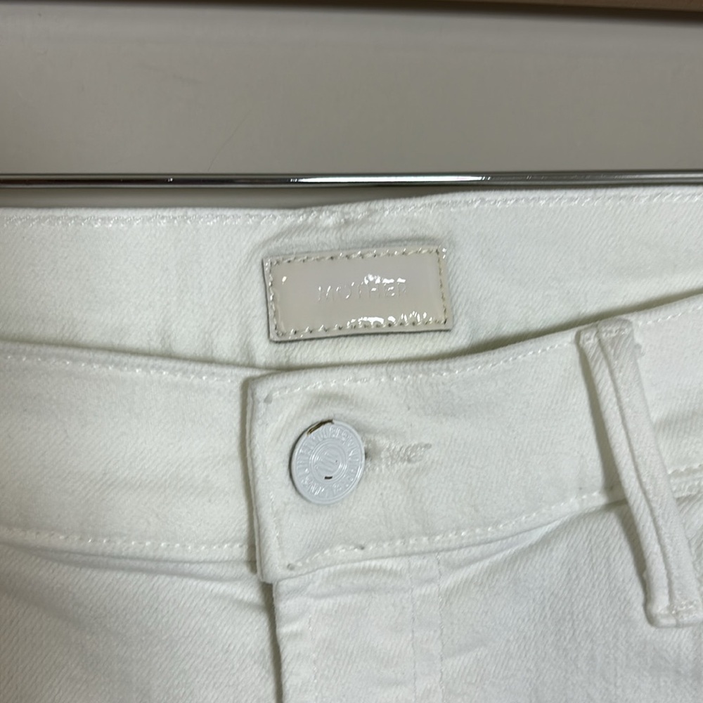 MOTHER The Hustler Ankle Fray Jean Fairest of them All White Sz 32 - Picture 14 of 14